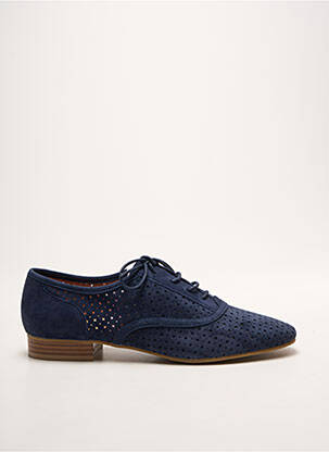 Derbies bout rond talon plat jusqu'à 3cm bleu EMILIE KARSTON femme