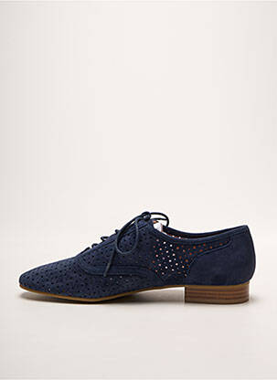 Derbies bout rond talon plat jusqu'à 3cm bleu EMILIE KARSTON femme