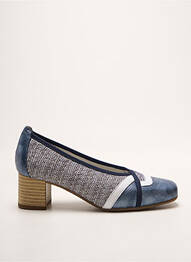 Escarpins tissage satiné talon de 4 à 6cm bleu INEA femme