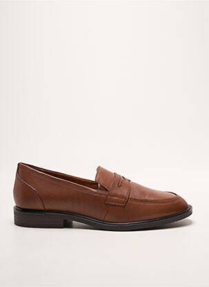 Mocassins tissage satiné talon plat jusqu'à 3cm marron TAMARIS femme