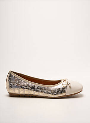 Ballerines tissage satiné talon plat jusqu'à 3cm or MAM'ZELLE femme