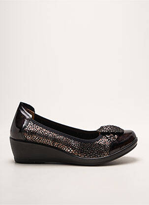 Ballerines matière lisse talon de 4 à 6cm marron INFINI femme