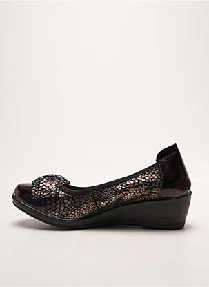 Ballerines matière lisse talon de 4 à 6cm marron INFINI femme