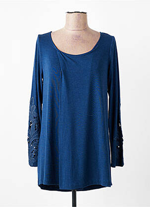 T-shirt manches longues manches longues bleu SUGGEST femme