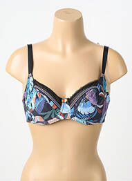 Soutien-gorge effet matière satinée haut soutien-gorge emboitant bleu ANTIGEL femme