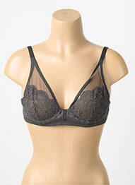 Soutien-gorge effet matière satinée haut soutien-gorge emboitant gris MAISON LEJABY femme