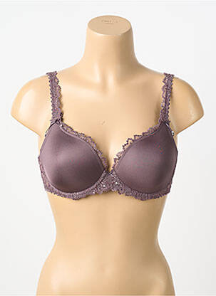 Soutien-gorge effet matière satinée haut soutien-gorge moulé violet MARIE JO femme