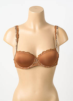 Soutien-gorge effet matière satinée haut soutien-gorge balconnet marron MARIE JO femme