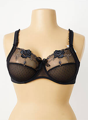 Soutien-gorge effet matière satinée haut soutien-gorge emboitant noir EMPREINTE femme