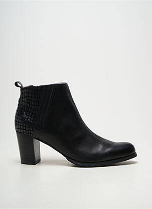 Bottines/boots tissage satiné talon de 7 à 9cm noir MAM'ZELLE femme
