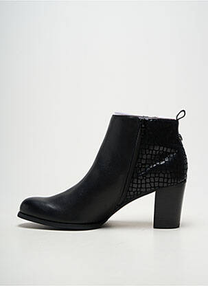 Bottines/boots tissage satiné talon de 7 à 9cm noir MAM'ZELLE femme
