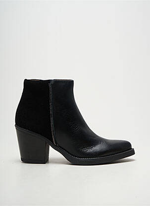 Bottines/boots tissage satiné talon de 7 à 9cm noir PATRICIA MILLER femme