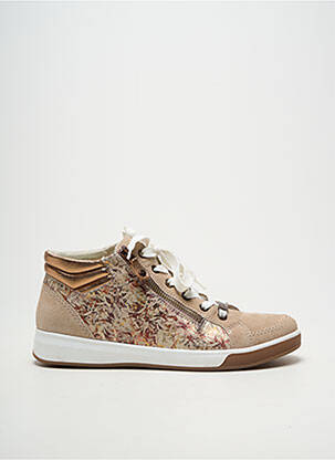 Baskets fermeture zip et lacets talon plat jusqu'à 3cm beige ARA femme