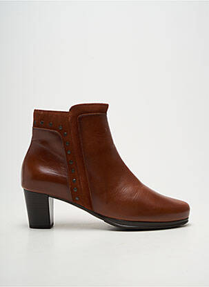 Bottines/boots tissage satiné talon de 4 à 6cm marron KARSTON femme