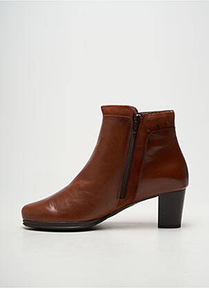 Bottines/boots tissage satiné talon de 4 à 6cm marron KARSTON femme