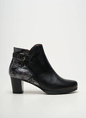 Bottines/boots tissage satiné talon de 4 à 6cm noir KARSTON femme