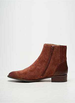 Bottines/boots tissage satiné talon plat jusqu'à 3cm orange MAM'ZELLE femme