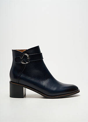 Bottines/boots tissage satiné talon de 4 à 6cm bleu MAM'ZELLE femme