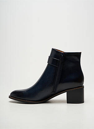 Bottines/boots tissage satiné talon de 4 à 6cm bleu MAM'ZELLE femme