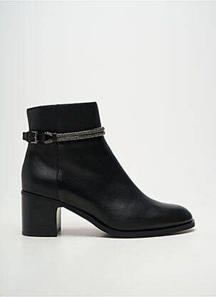 Bottines/boots tissage satiné talon de 4 à 6cm noir MAM'ZELLE femme