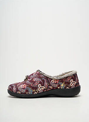 Chaussons/pantoufles fermeture scratch talon plat jusqu'à 3cm violet FARGEOT femme