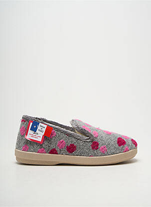 Chaussons/pantoufles bout rond talon plat jusqu'à 3cm gris FARGEOT femme