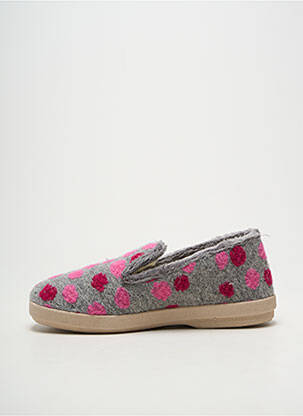 Chaussons/pantoufles bout rond talon plat jusqu'à 3cm gris FARGEOT femme