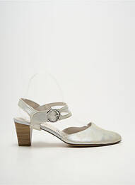Sandales/nu pieds tissage satiné talon de 4 à 6cm or J.METAYER femme
