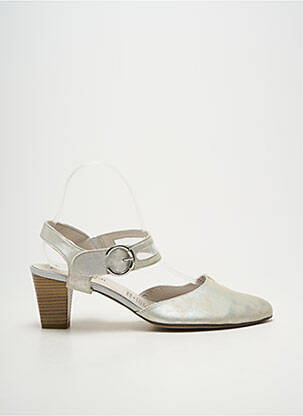 Sandales/nu pieds tissage satiné talon de 4 à 6cm or J.METAYER femme