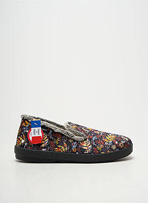 Chaussons/pantoufles tissage velours talon plat jusqu'à 3cm noir FARGEOT femme