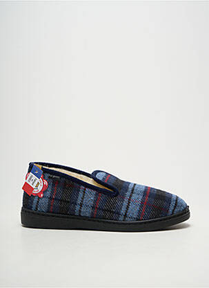 Chaussons/pantoufles bout rond bout rond bleu FARGEOT homme