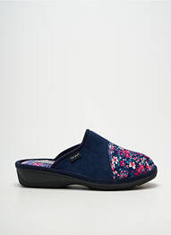 Chaussons/pantoufles bout rond talon de 4 à 6cm bleu FARGEOT femme