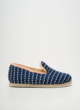 Chaussons/pantoufles bout rond talon plat jusqu'à 3cm bleu CHAUSSE MOUTON femme