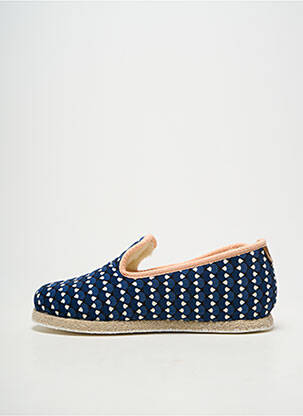 Chaussons/pantoufles bout rond talon plat jusqu'à 3cm bleu CHAUSSE MOUTON femme