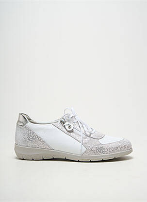 Chaussures de confort fermeture zip et lacets talon plat jusqu'à 3cm argent SUAVE femme