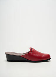 Chaussons/pantoufles semelle extérieure cuir talon de 4 à 6cm rouge HELLER femme