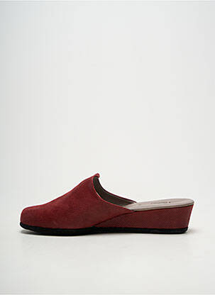 Chaussons/pantoufles tissage satiné talon de 4 à 6cm rouge HELLER femme