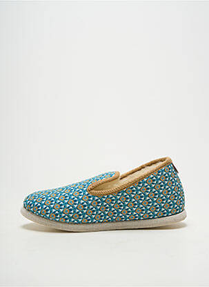 Chaussons/pantoufles tissage satiné talon plat jusqu'à 3cm vert CHAUSSE MOUTON femme