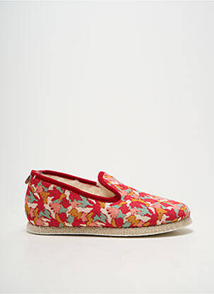 Chaussons/pantoufles bout rond talon plat jusqu'à 3cm rouge CHAUSSE MOUTON femme