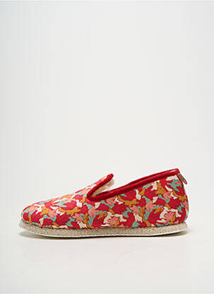 Chaussons/pantoufles bout rond talon plat jusqu'à 3cm rouge CHAUSSE MOUTON femme