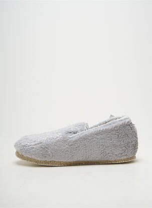 Chaussons/pantoufles tissage satiné talon plat jusqu'à 3cm argent CHAUSSE MOUTON femme