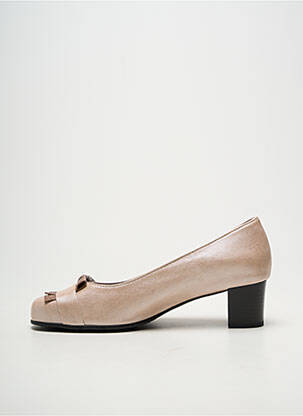 Escarpins tissage satiné talon de 4 à 6cm beige JMG HOUCKE femme