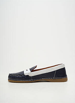 Mocassins tissage satiné talon plat jusqu'à 3cm bleu ALENOA femme