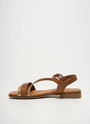 Sandales/nu pieds chiquet talon plat jusqu'à 3cm marron EVA FRUTOS femme