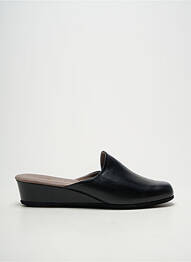 Chaussons/pantoufles tissage satiné talon de 4 à 6cm noir HELLER femme