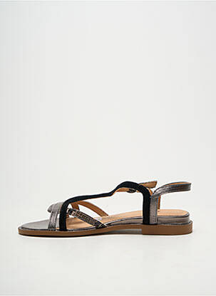 Sandales/nu pieds chiquet talon plat jusqu'à 3cm argent EMILIE KARSTON femme