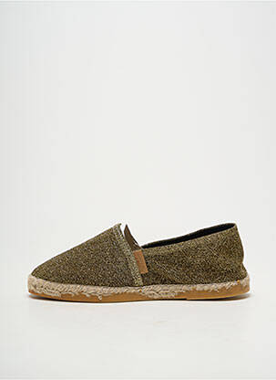Espadrilles tissage satiné talon plat jusqu'à 3cm or LA MAISON DE L'ESPADRILLE femme