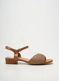 Sandales/nu pieds tissage satiné talon plat jusqu'à 3cm marron EMILIE KARSTON femme