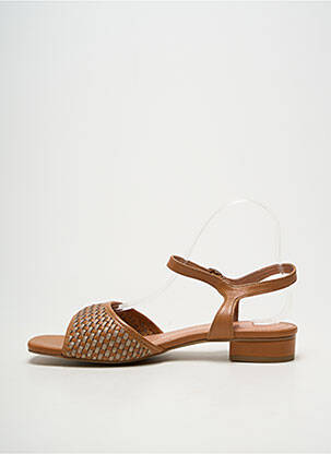 Sandales/nu pieds tissage satiné talon plat jusqu'à 3cm marron EMILIE KARSTON femme