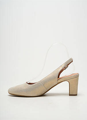 Escarpins tissage satiné talon de 7 à 9cm or EMILIE KARSTON femme